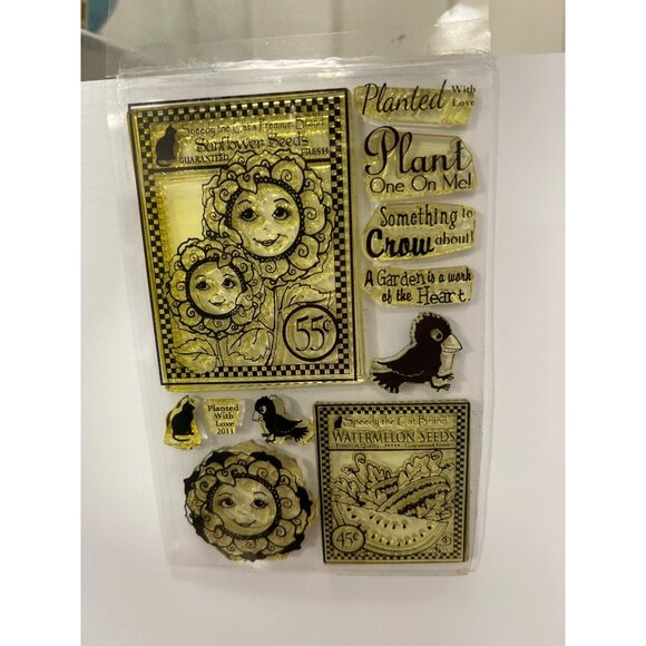 Speedy The Cats Designer Collection Clear Stamps Set Planted With Love Floral - Picture 5 of 5